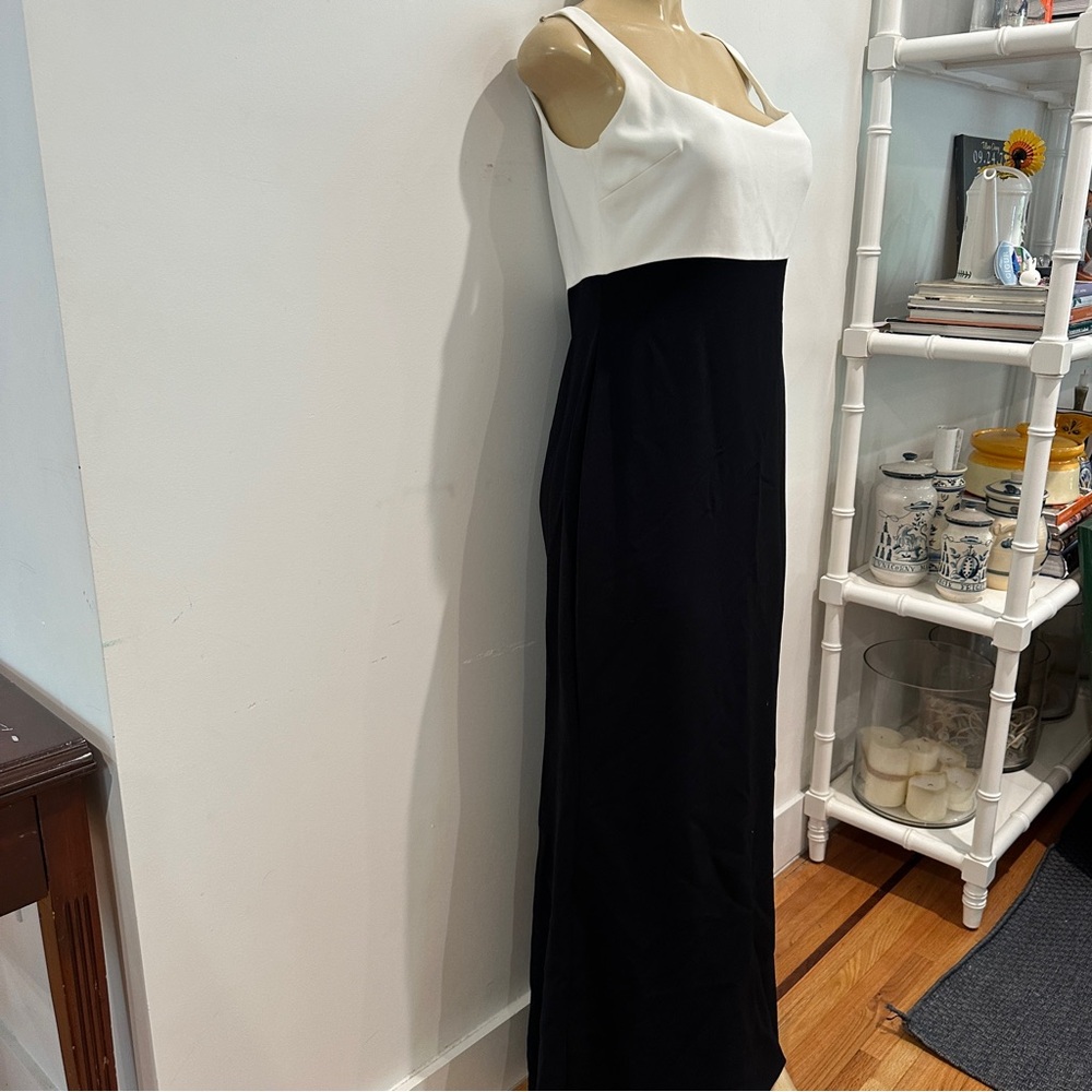 Vintage Badgley Mischka Formal Dress Sz 12 Column Mermaid Color Block - Picture 3 of 8